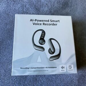 AI-Powered Smart Voice Recorder Earbuds — Black